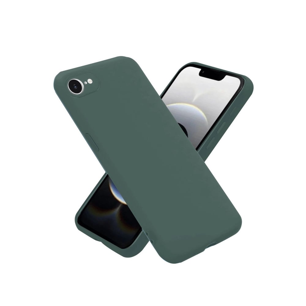 Mey İthalat®  iPhone 16E Kılıf Nano içi Kadife Silikon - Koyu Yeşil
