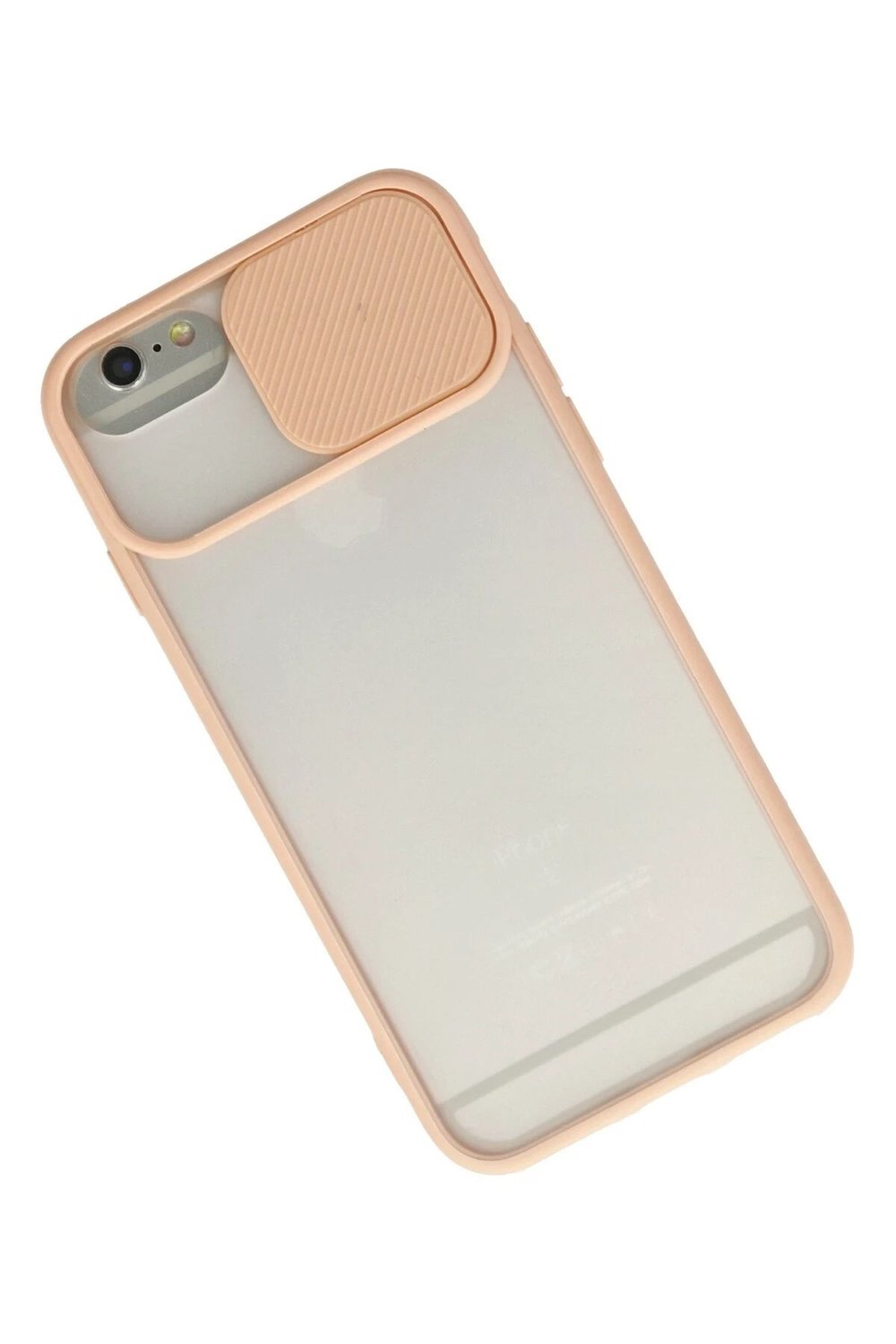 Mey İthalat®  iPhone 6 Kılıf Palm Buzlu Kamera Sürgülü Silikon - Pembe