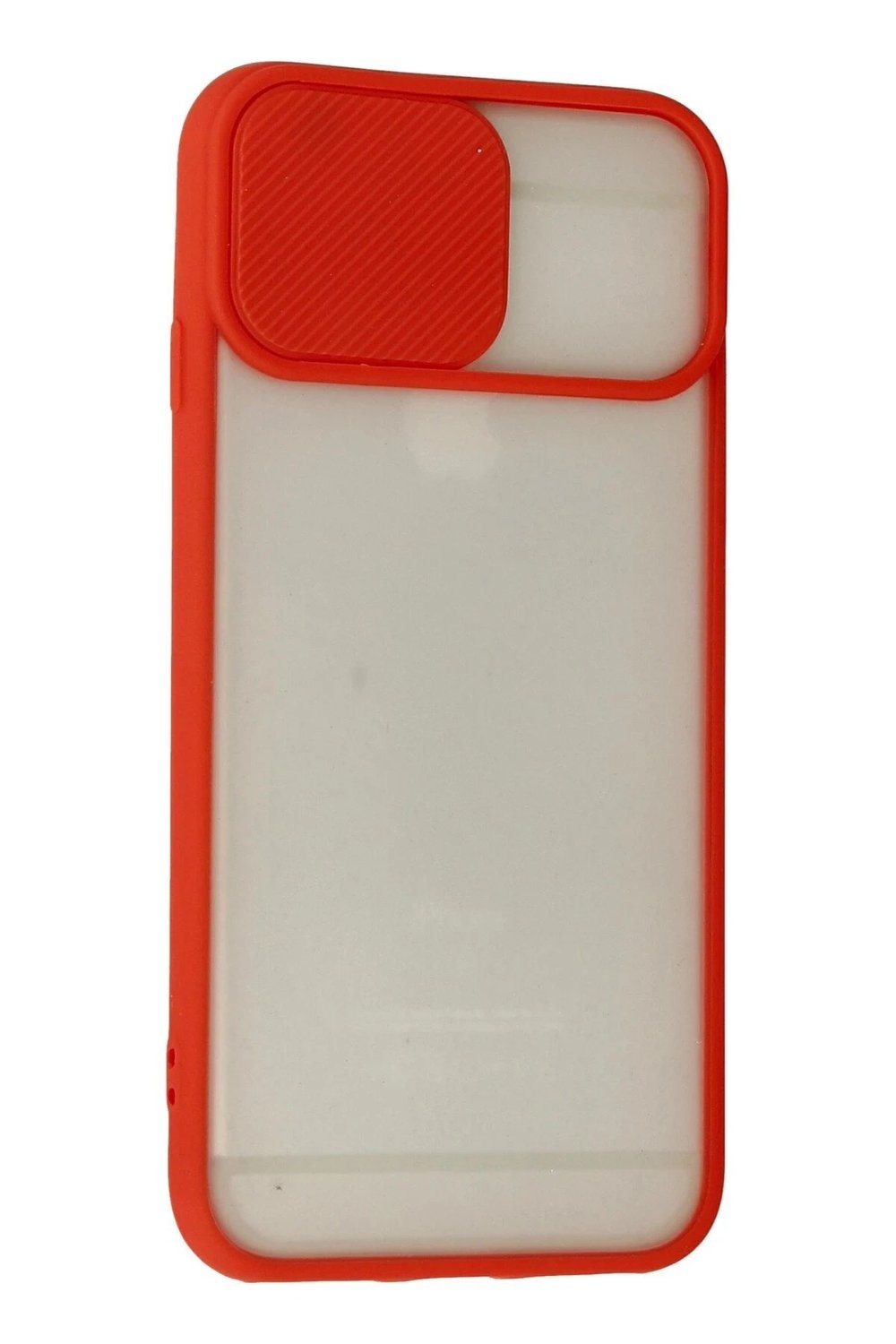Mey İthalat®  iPhone 6 Kılıf Palm Buzlu Kamera Sürgülü Silikon - Kırmızı