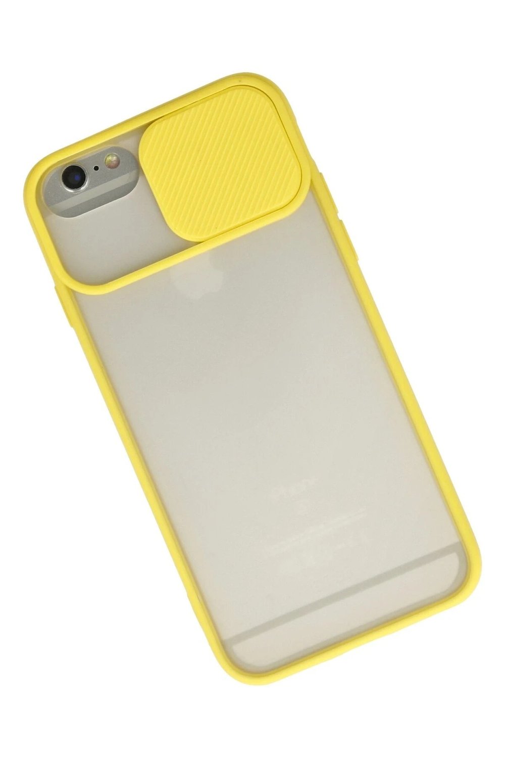 Mey İthalat®  iPhone 6 Plus Kılıf Palm Buzlu Kamera Sürgülü Silikon - Sarı
