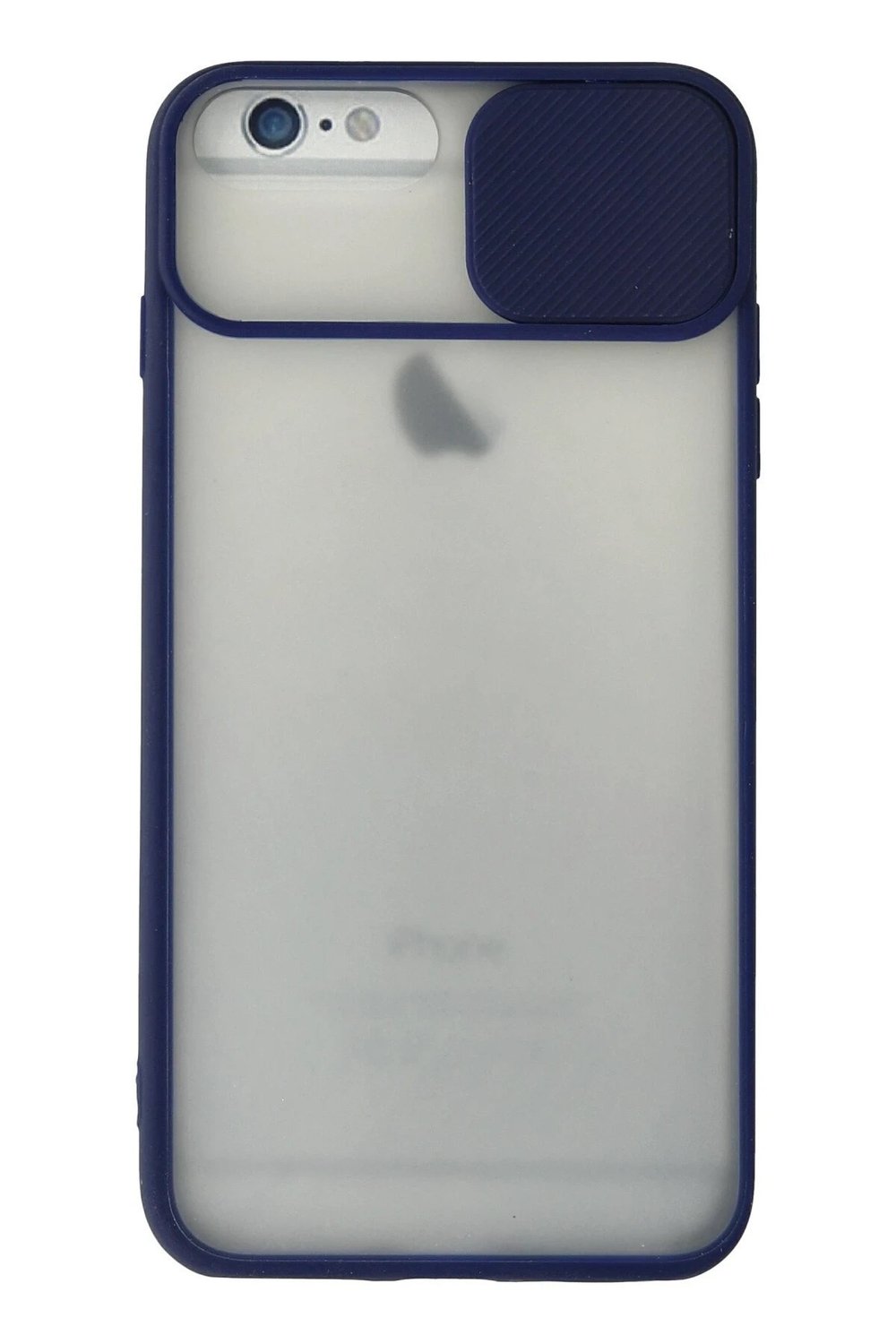Mey İthalat®  iPhone 6 Plus Kılıf Palm Buzlu Kamera Sürgülü Silikon - Lacivert