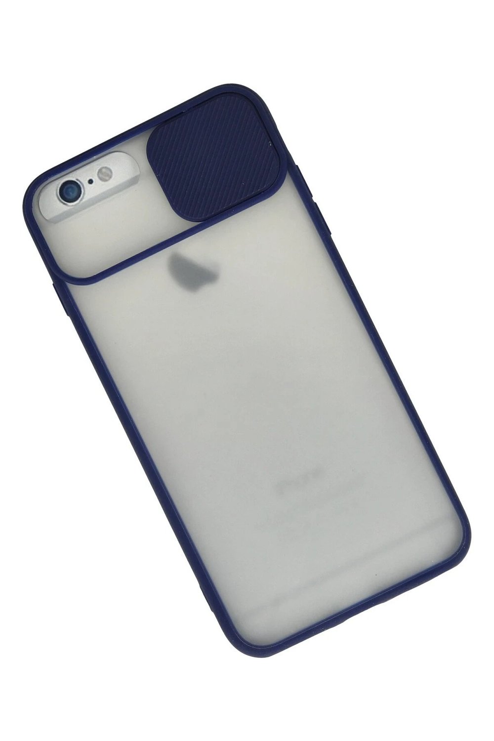 Mey İthalat®  iPhone 6 Plus Kılıf Palm Buzlu Kamera Sürgülü Silikon - Lacivert