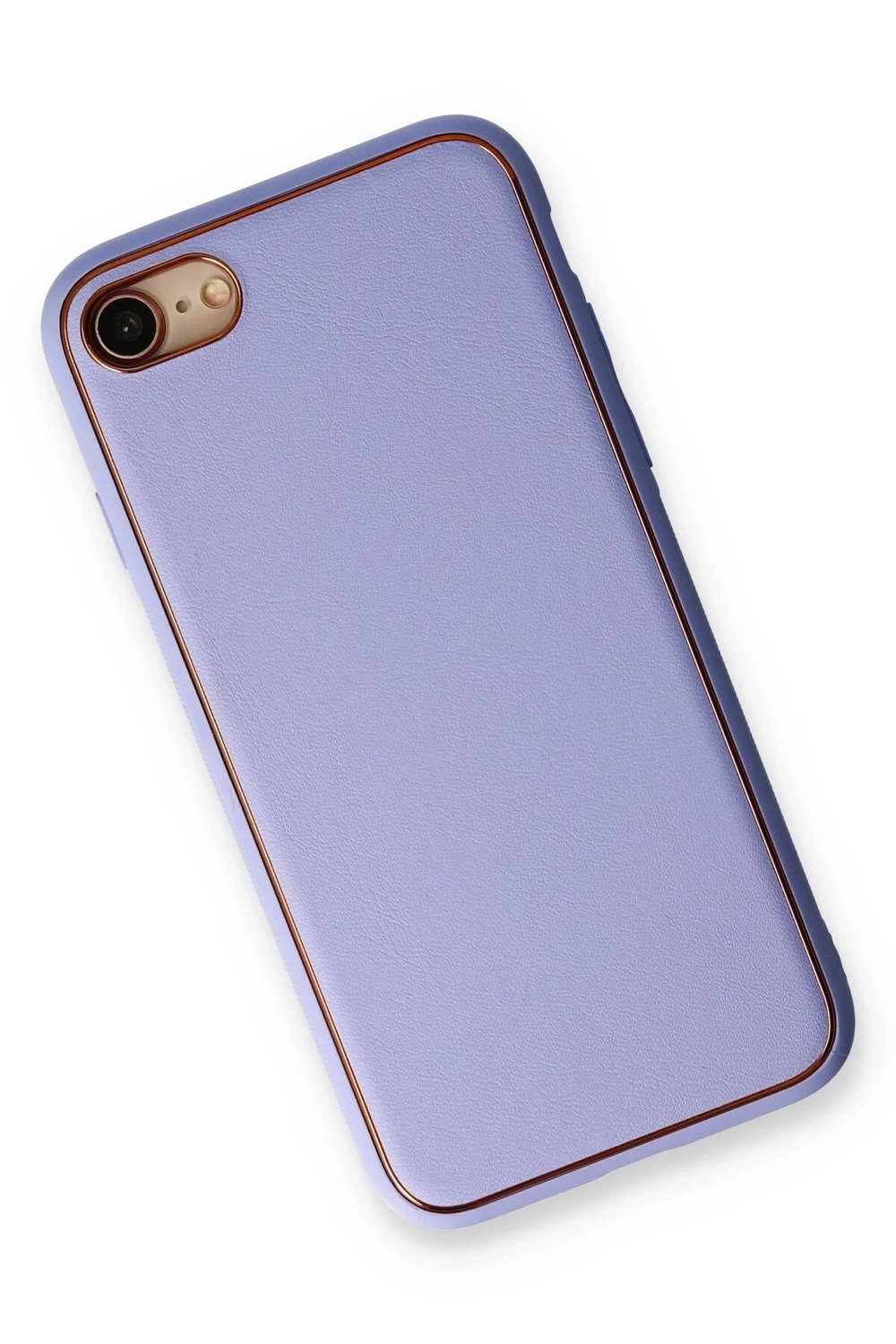 Mey İthalat®  iPhone 7 Kılıf Coco Deri Silikon Kapak - Açık Lila