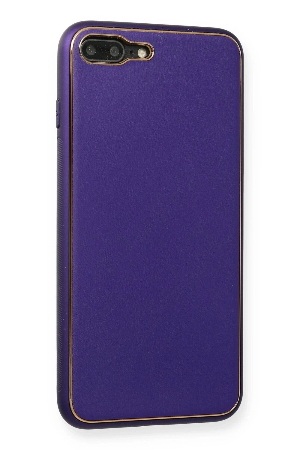 Mey İthalat®  iPhone 7 Plus Kılıf Coco Deri Silikon Kapak - Mor
