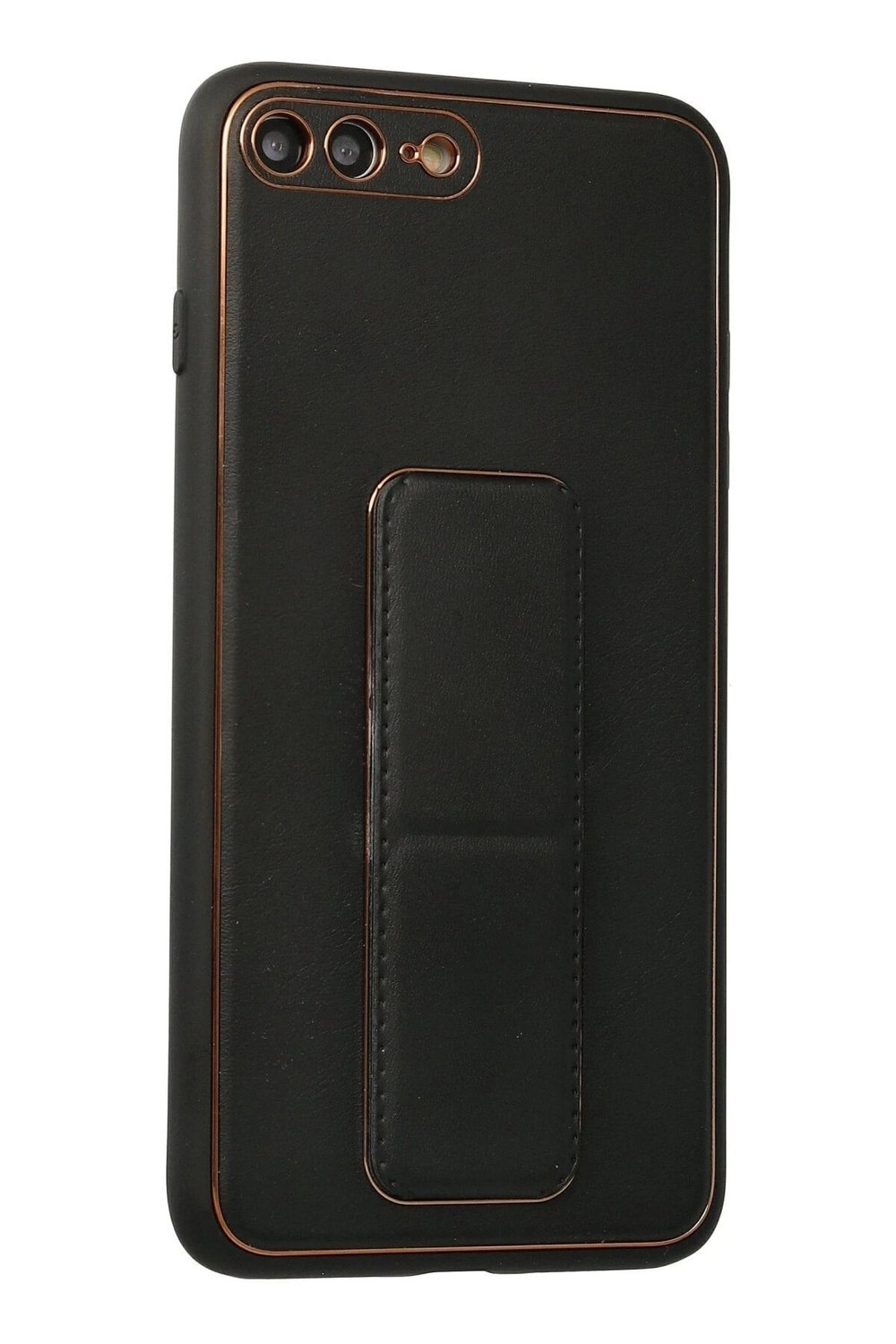Mey İthalat®  iPhone 7 Plus Kılıf Coco Deri Standlı Kapak - Siyah