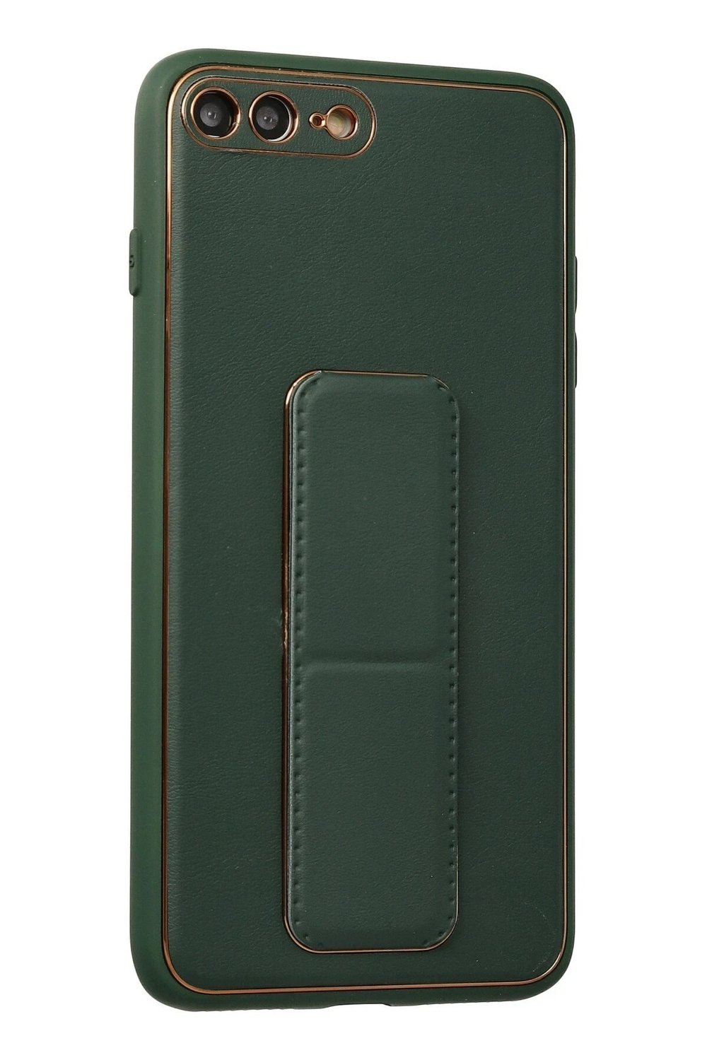 Mey İthalat®  iPhone 7 Plus Kılıf Coco Deri Standlı Kapak - Yeşil