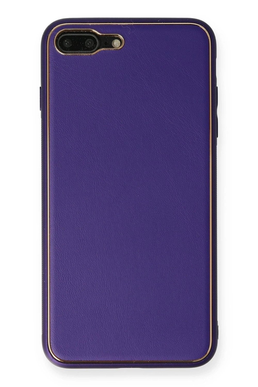 Mey İthalat®  iPhone 7 Plus Kılıf Coco Deri Silikon Kapak - Mor