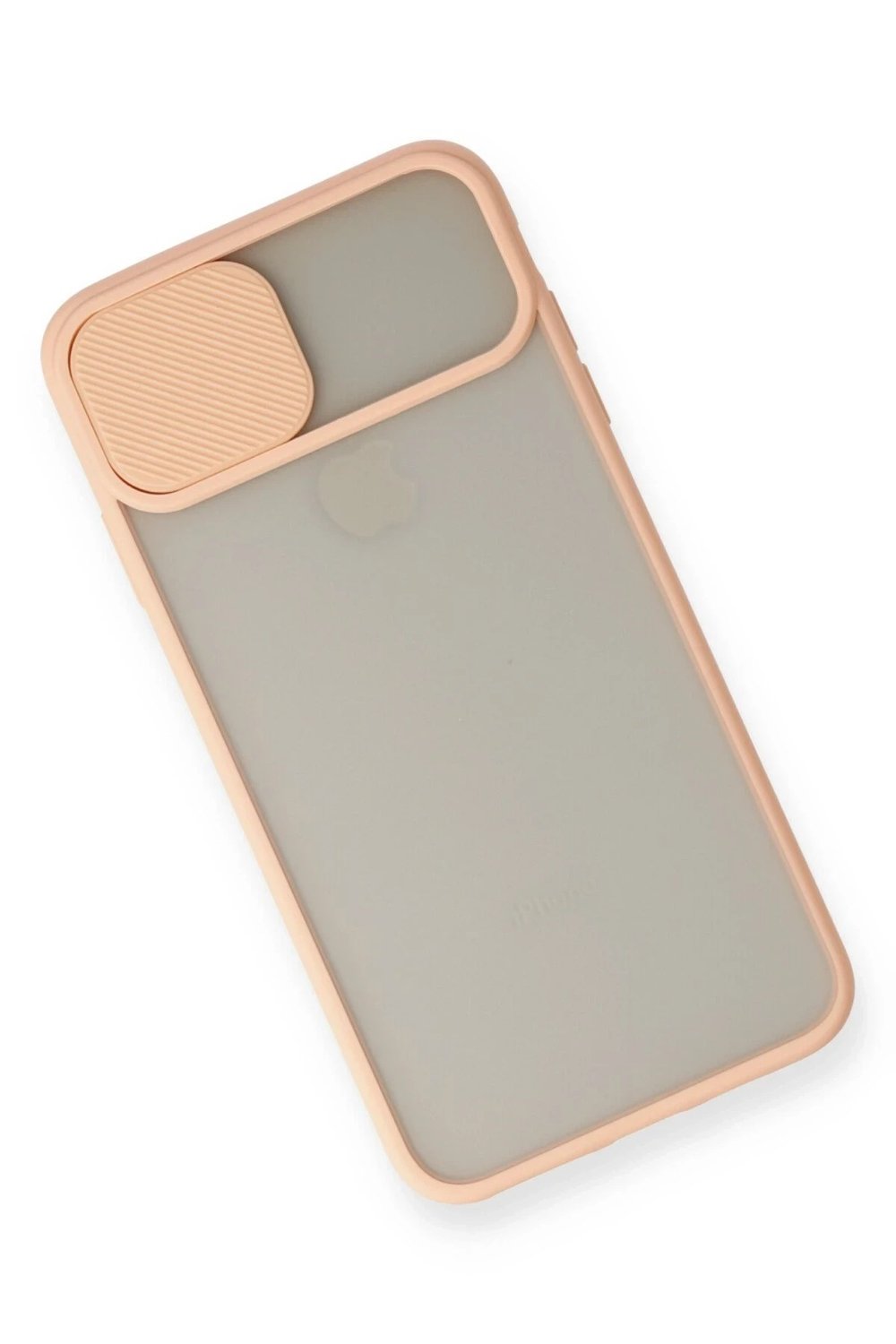 Mey İthalat®  iPhone X Kılıf Palm Buzlu Kamera Sürgülü Silikon - Pembe