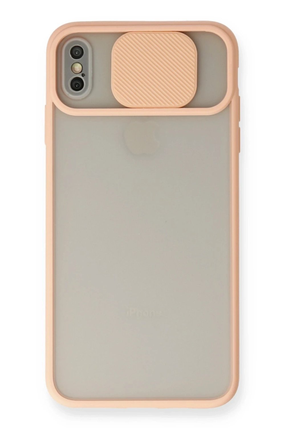 Mey İthalat®  iPhone X Kılıf Palm Buzlu Kamera Sürgülü Silikon - Pembe