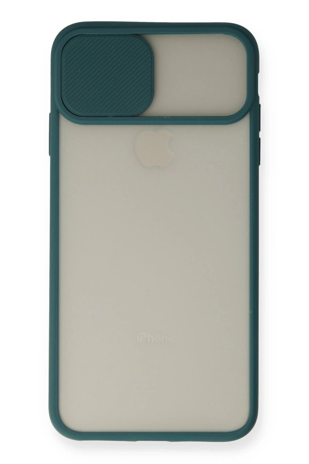Mey İthalat®  iPhone X Kılıf Palm Buzlu Kamera Sürgülü Silikon - Yeşil