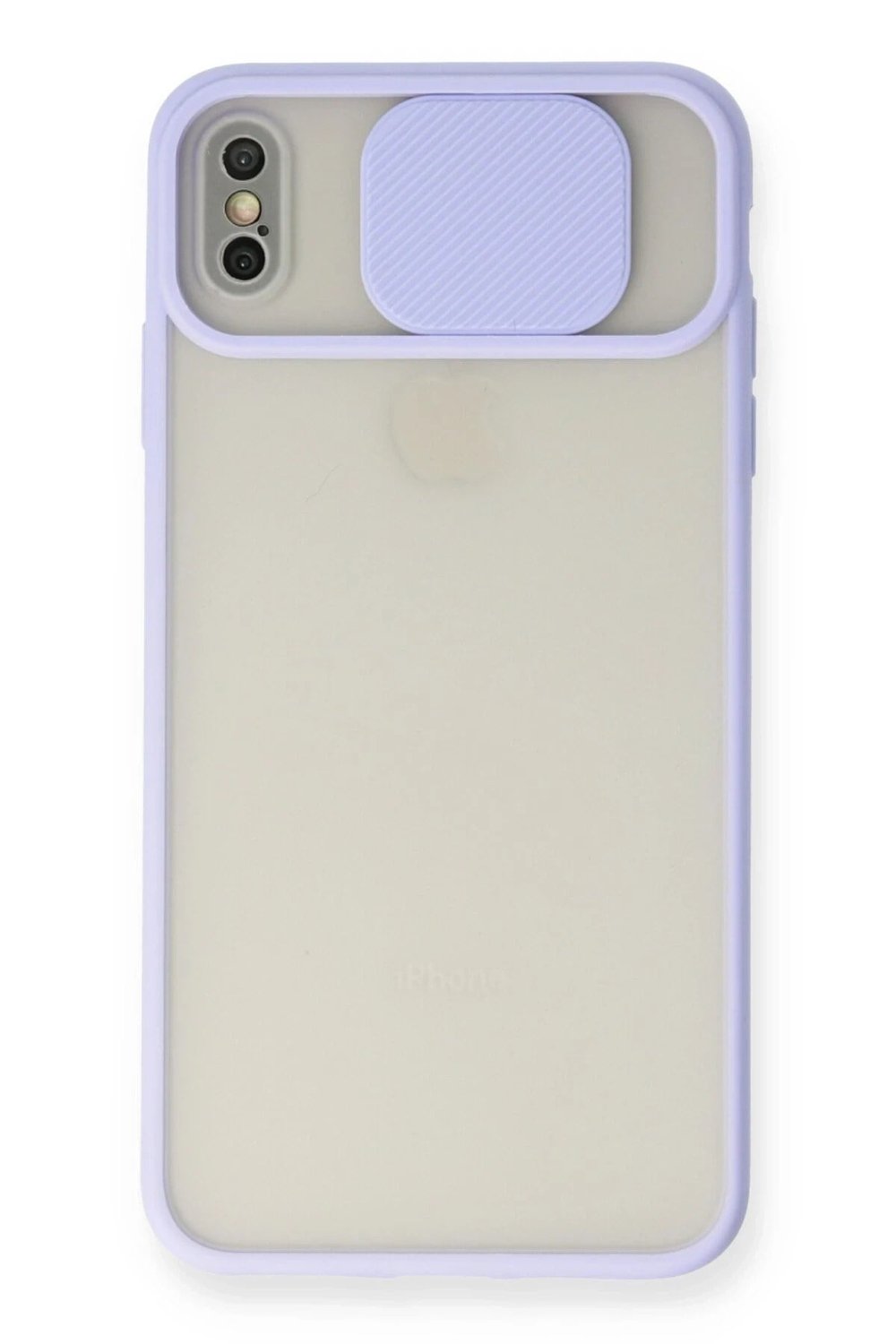 Mey İthalat®  iPhone X Kılıf Palm Buzlu Kamera Sürgülü Silikon - Lila