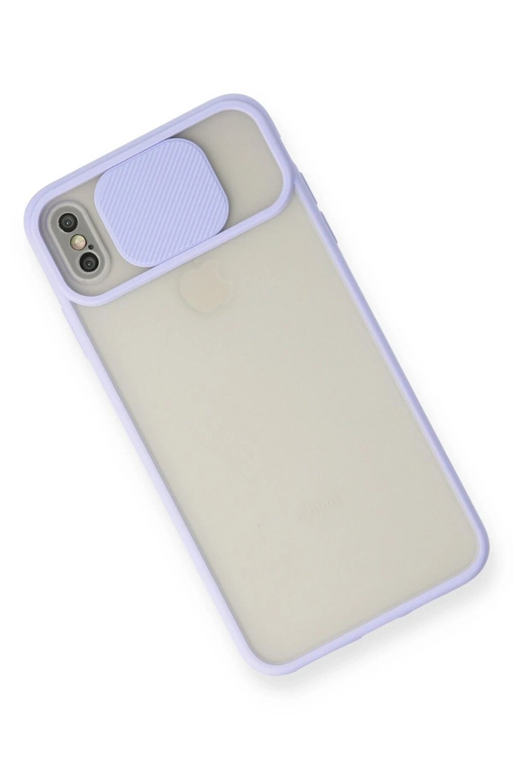 Mey İthalat®  iPhone X Kılıf Palm Buzlu Kamera Sürgülü Silikon - Lila
