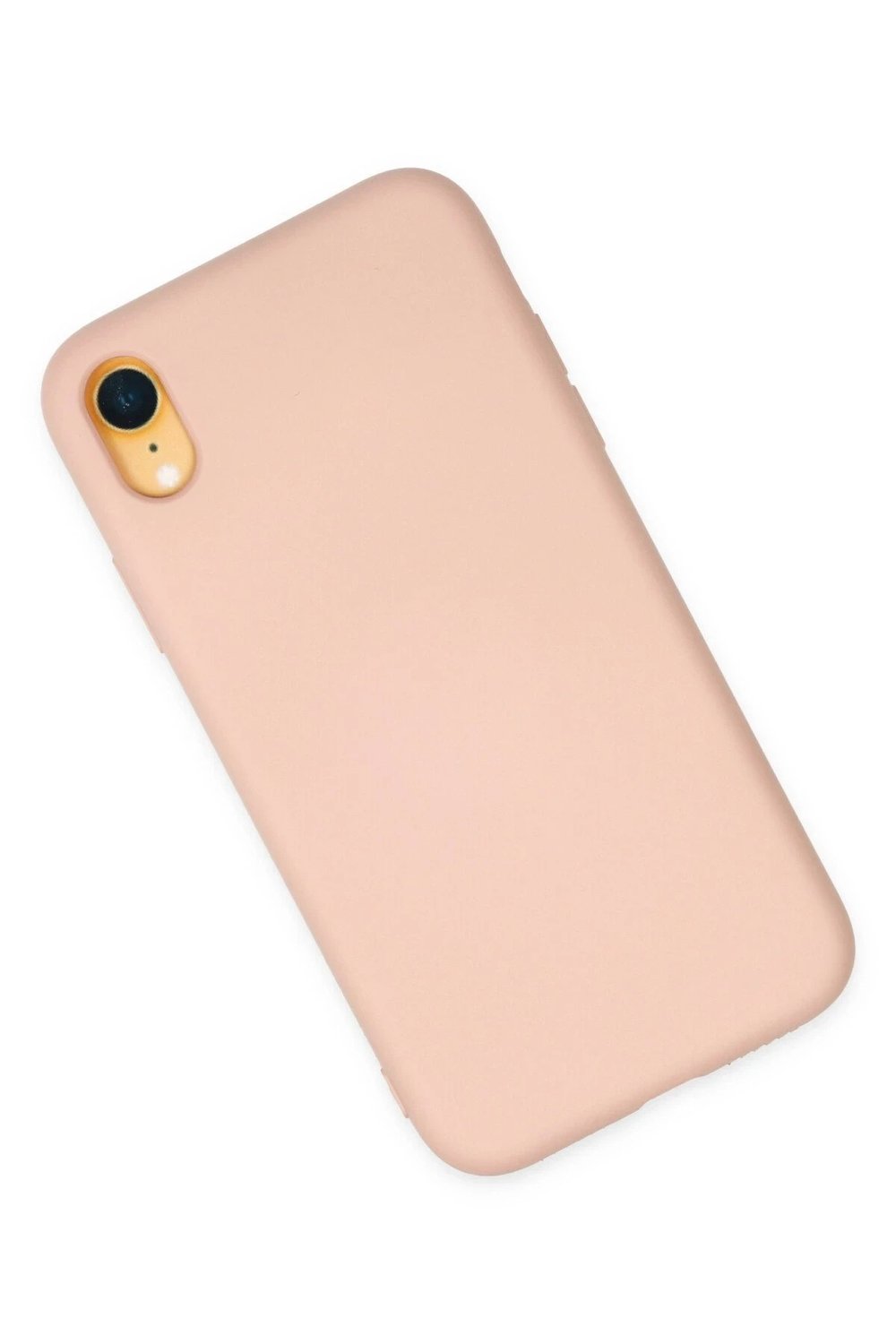 Mey İthalat®  iPhone XR Kılıf Nano içi Kadife Silikon - Pudra