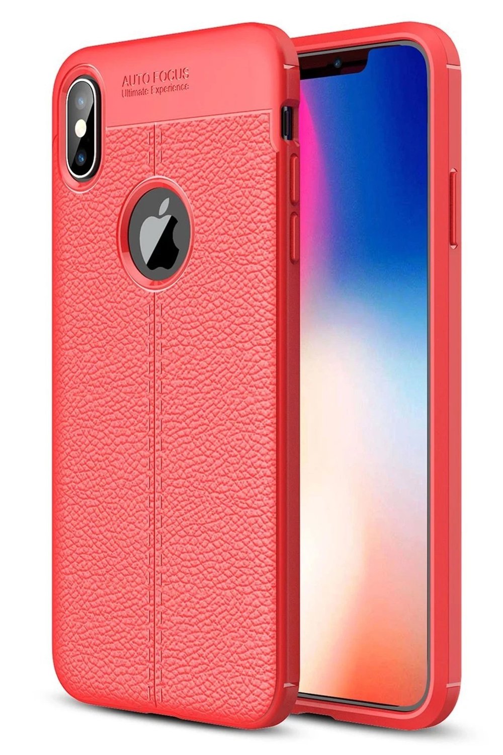 Mey İthalat®  iPhone XS Max Kılıf Auto Focus Kapak - Kırmızı