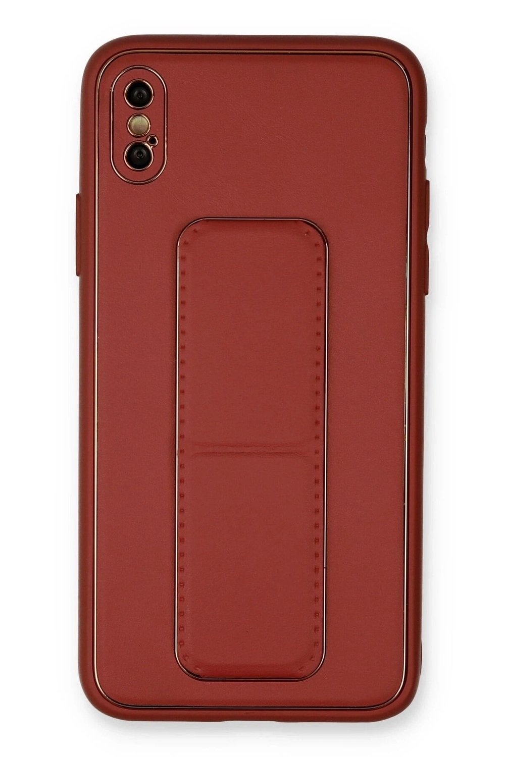 Mey İthalat®  iPhone XS Max Kılıf Coco Deri Standlı Kapak - Fuşya