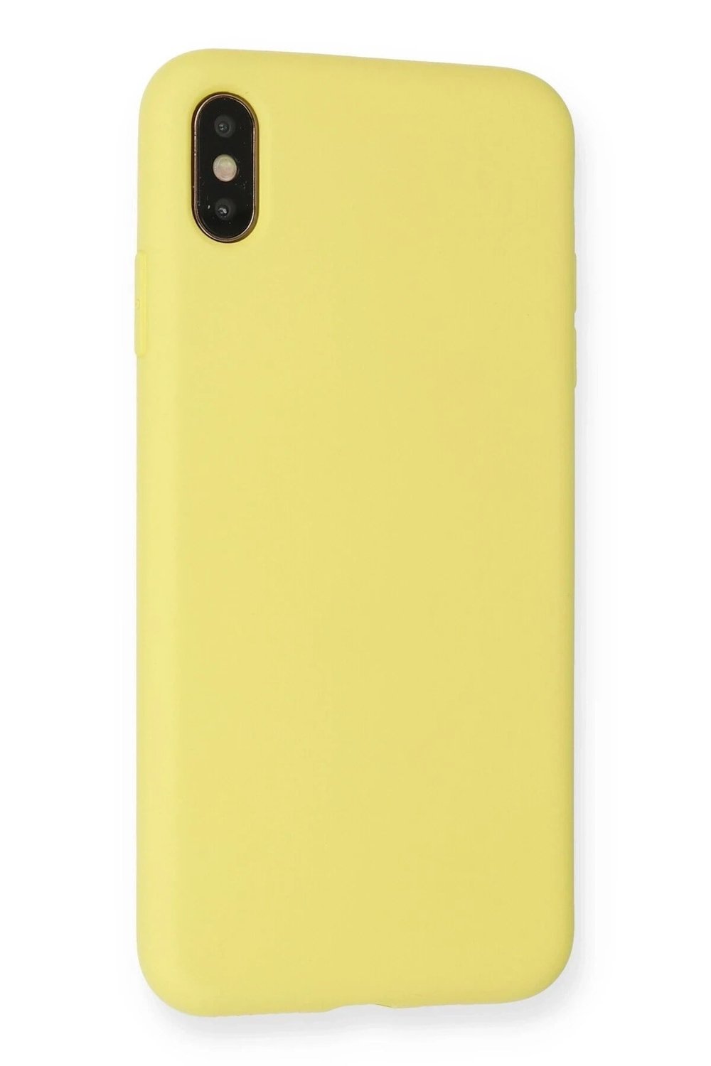 Mey İthalat®  iPhone XS Max Kılıf Nano içi Kadife Silikon - Mat Sarı