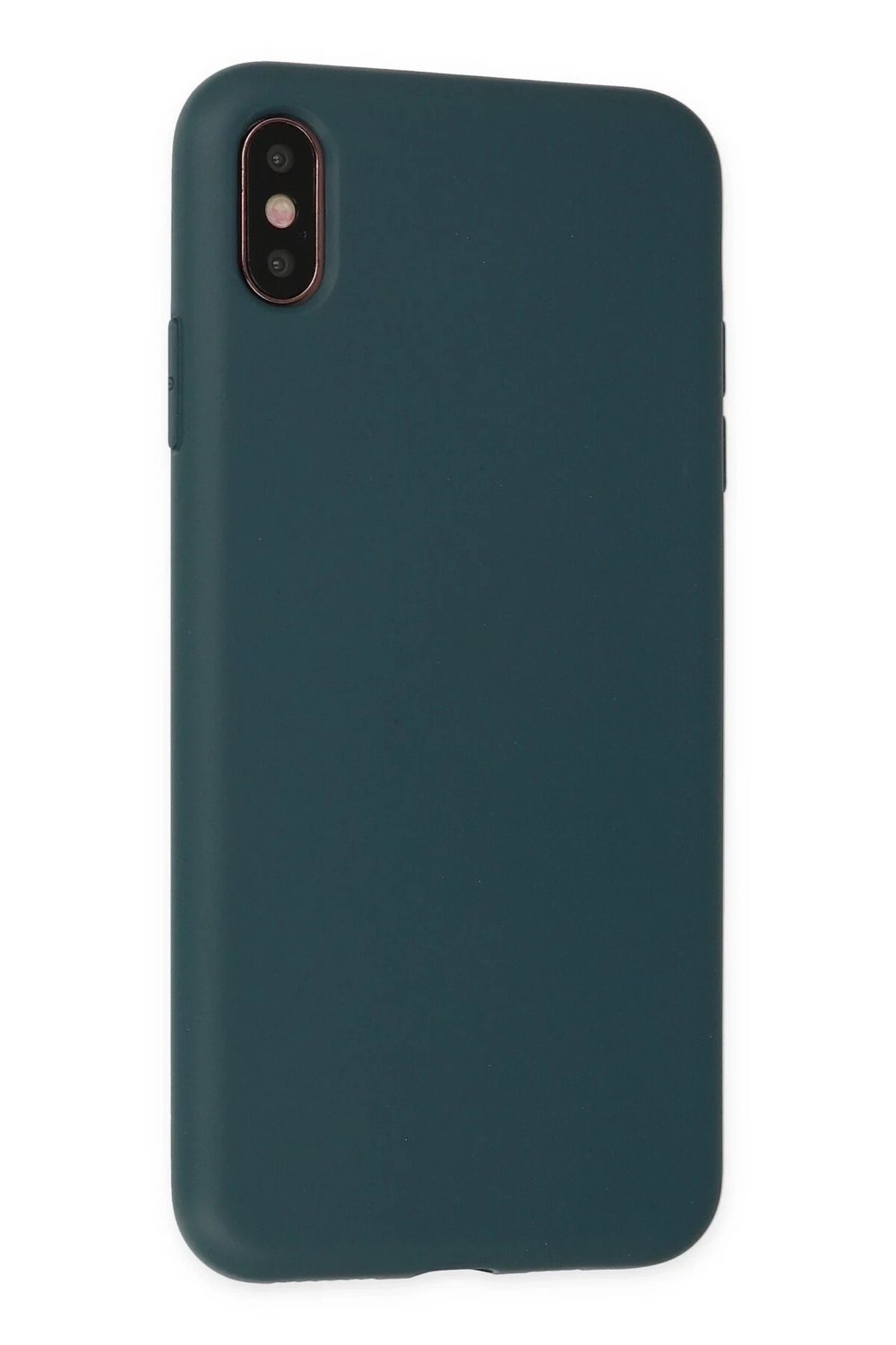 Mey İthalat®  iPhone XS Max Kılıf Nano içi Kadife Silikon - Koyu Yeşil