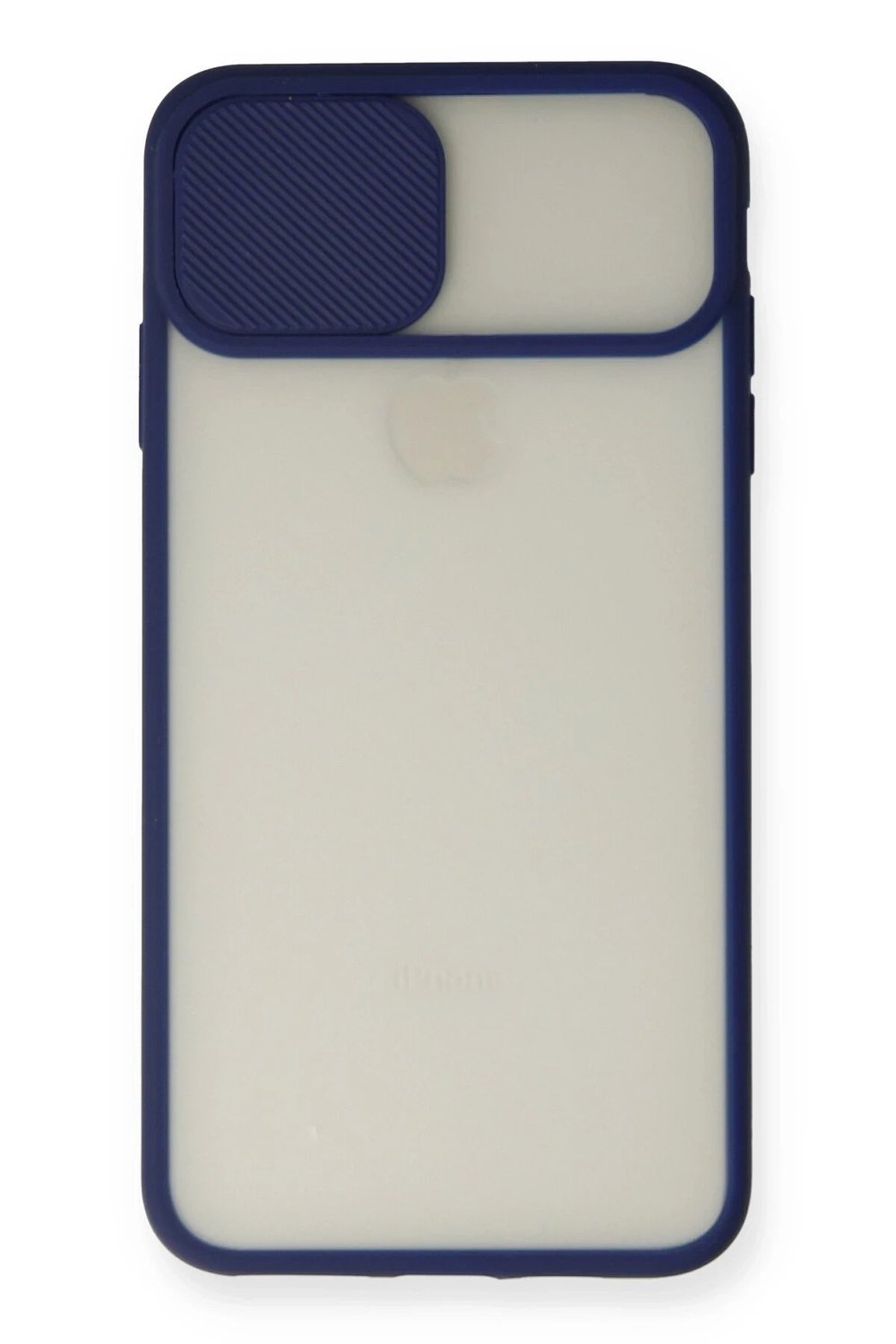 Mey İthalat®  iPhone XS Max Kılıf Palm Buzlu Kamera Sürgülü Silikon - Lacivert