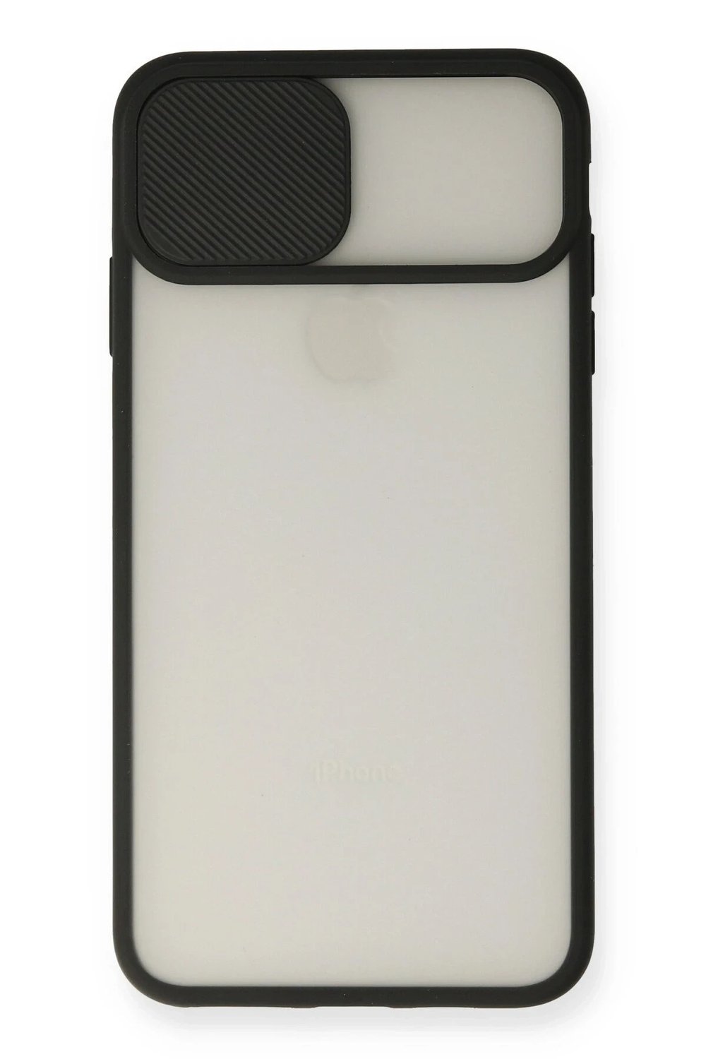 Mey İthalat®  iPhone XS Max Kılıf Palm Buzlu Kamera Sürgülü Silikon - Siyah
