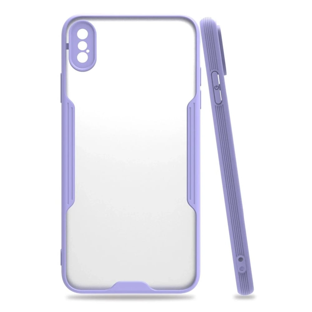 Mey İthalat®  iPhone XS Max Kılıf Platin Silikon - Lila