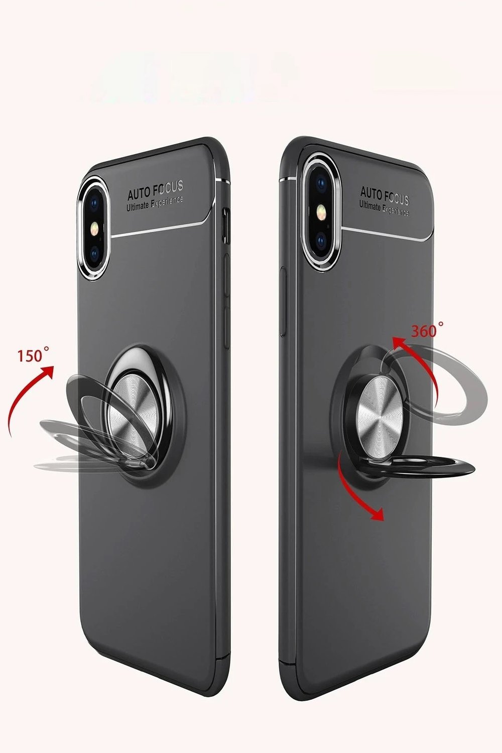 Mey İthalat®  iPhone XS Max Kılıf Range Yüzüklü Silikon - Mavi