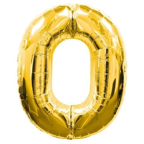 Mey İthalat® 0 Rakamlı Folyo Balon Gold Renk  40 inç