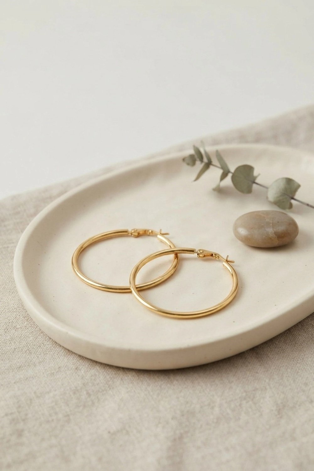 Mey İthalat® 316L Çelik Gold Renk 36 mm Halka Küpe