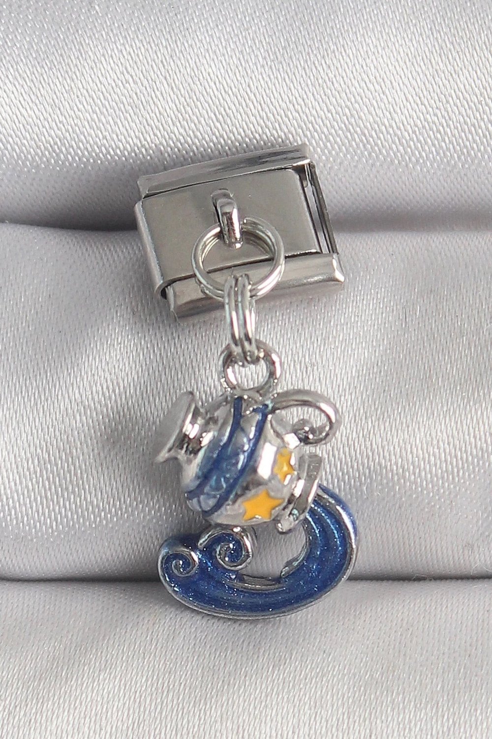 Mey İthalat® 316L Çelik Gümüş Renk Sallantı Kova Burç Model Nomination Charm