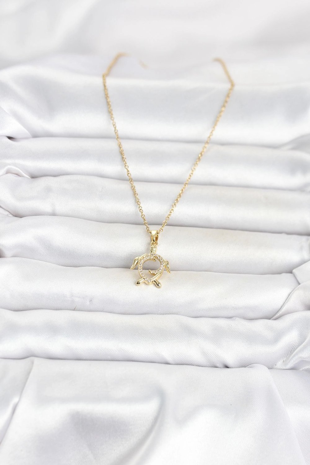 Mey İthalat® 316L Çelik Zincir Gold Renk Caretta Caretta Model Kadın Kolye