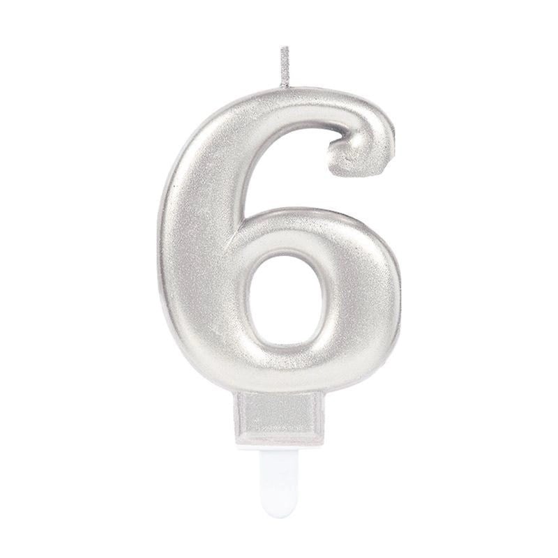 Mey İthalat® 6 Rakam Mum Gümüş Renk