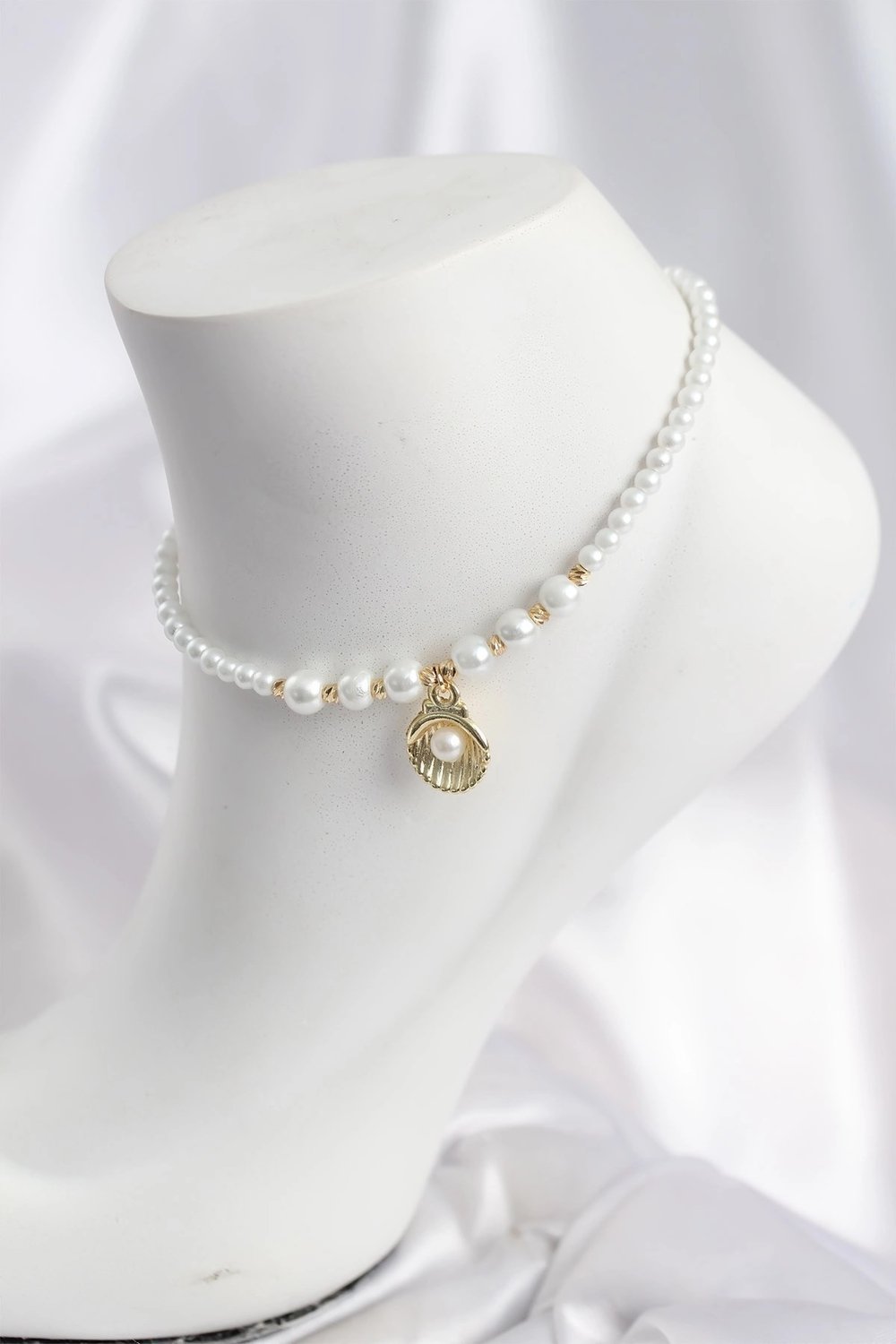 Mey İthalat® Beyaz İnci İstiridyeli Model Halhal