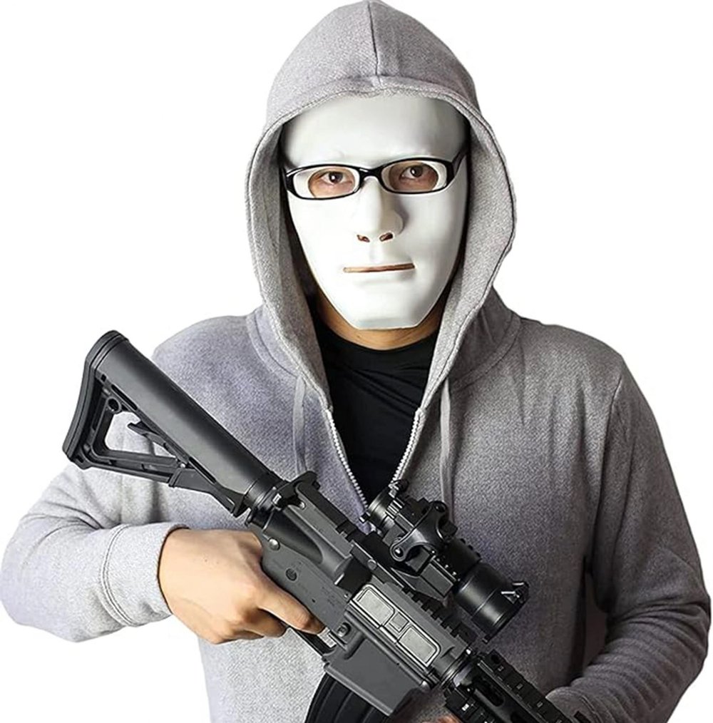 Mey İthalat® Beyaz Renk Hip Hop Anonim Jabbawockeez Dans Maskesi 18x19 cm