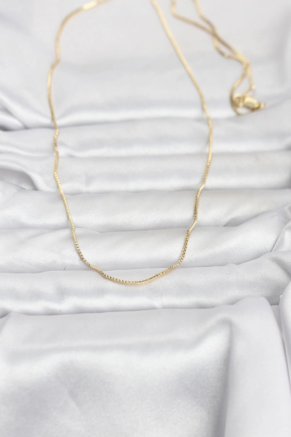 Mey İthalat® CM 14K Gold Renk İnce Kare Zincirli Model 60 cm Kadın Kolye