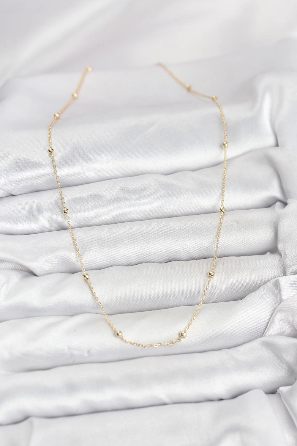 Mey İthalat® CM 14K Gold Renk Minik Top Zincirli Kadın Kolye