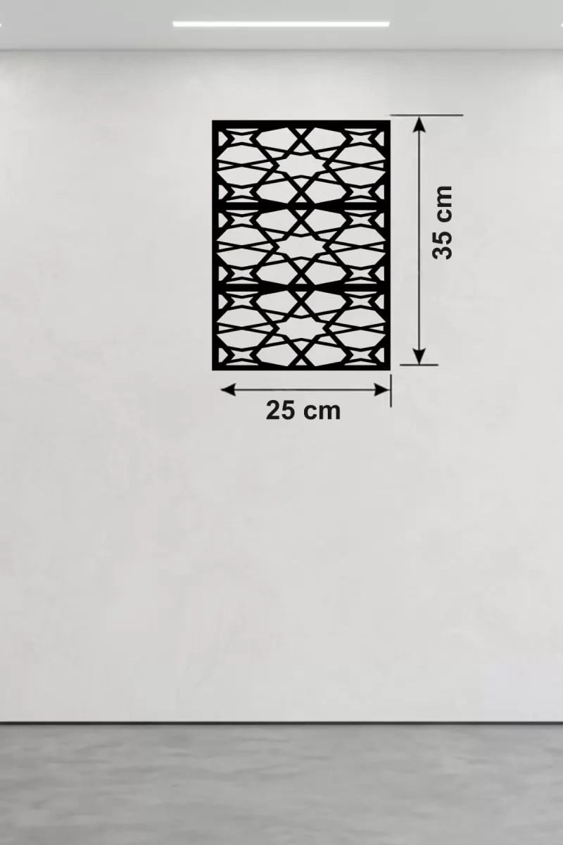 Mey İthalat® Geometrik Soyut Tasarım Ahşap Duvar Tablosu - 25x35 cm Lazer Kesim Modern Pano