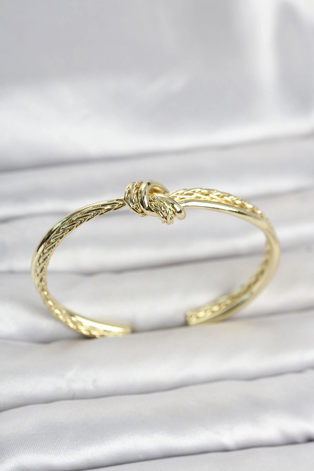 Mey İthalat® Gold Renk Düğüm Model Pirinç Kadın Bileklik