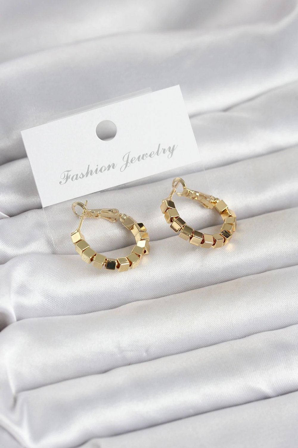 Mey İthalat® Gold Renk Kare Halka Model Kadın Küpe