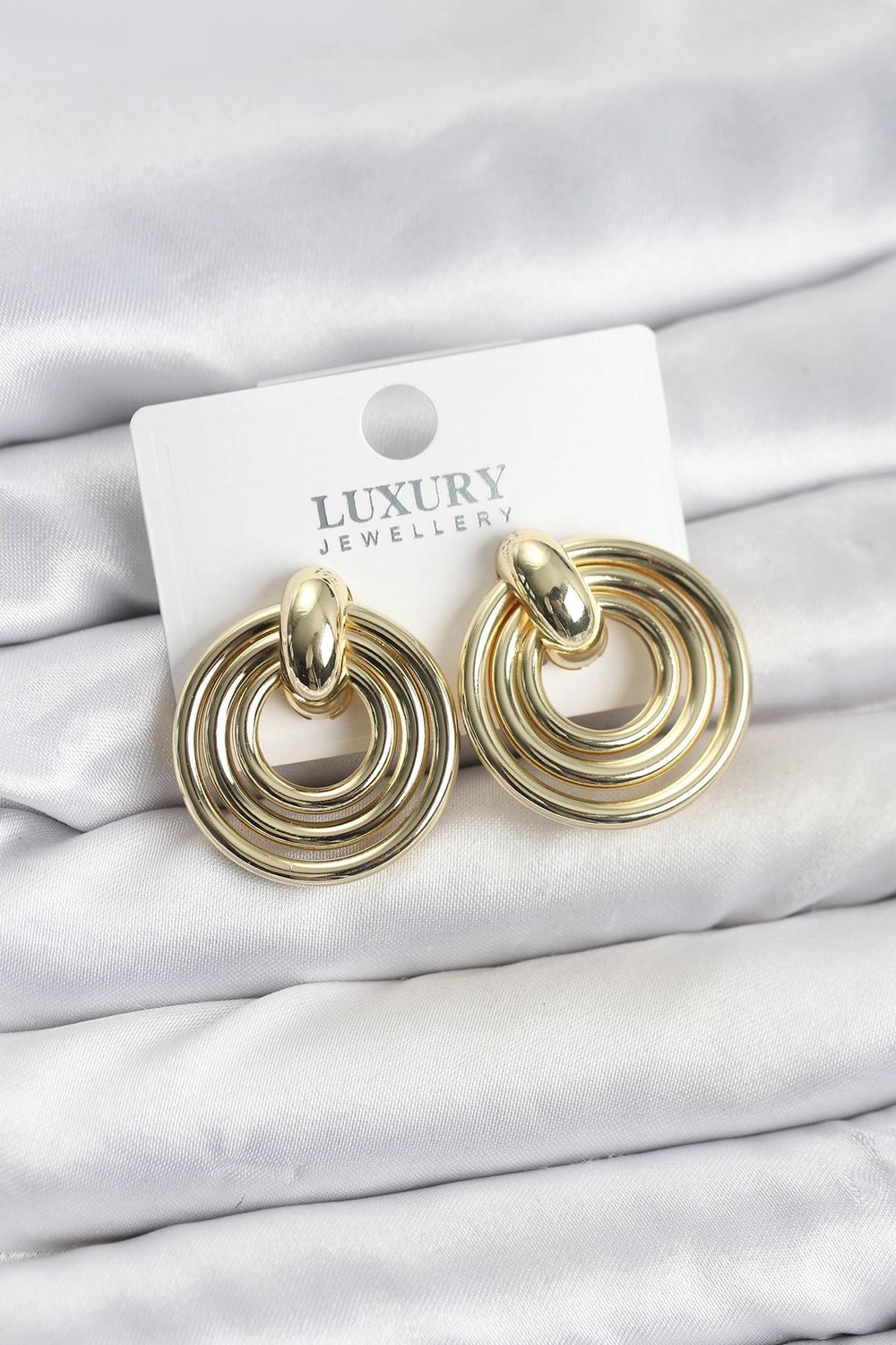 Mey İthalat® Gold Renk Pirinç Vintage Kadın Küpe