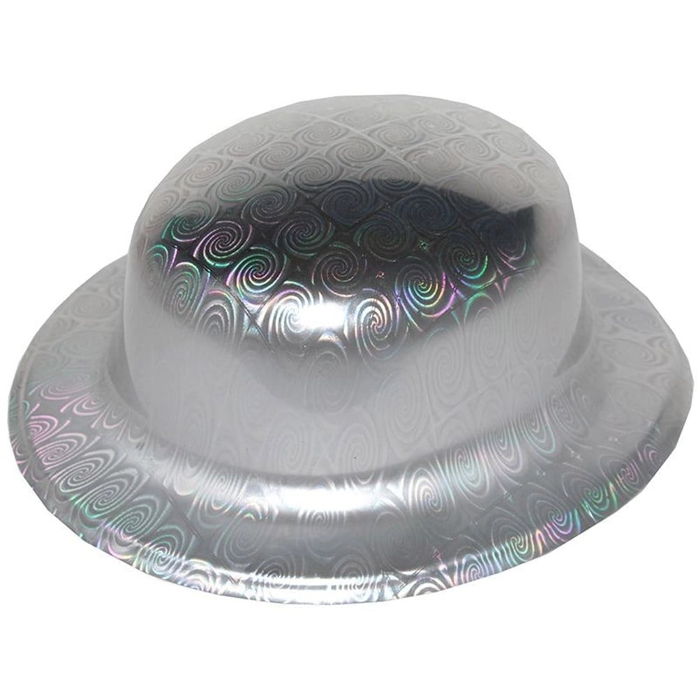Mey İthalat® Gümüş Renk Hologramlı Plastik Yuvarlak Melon 27x24 cm