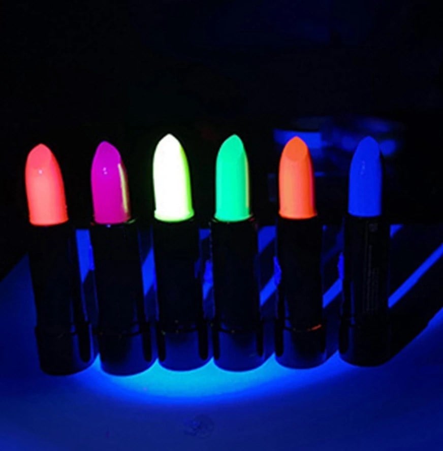 Mey İthalat® Karanlıkta Parlayan Yanan UV Neon Ruj Yüz Boyama 6 Adet 6 Renk