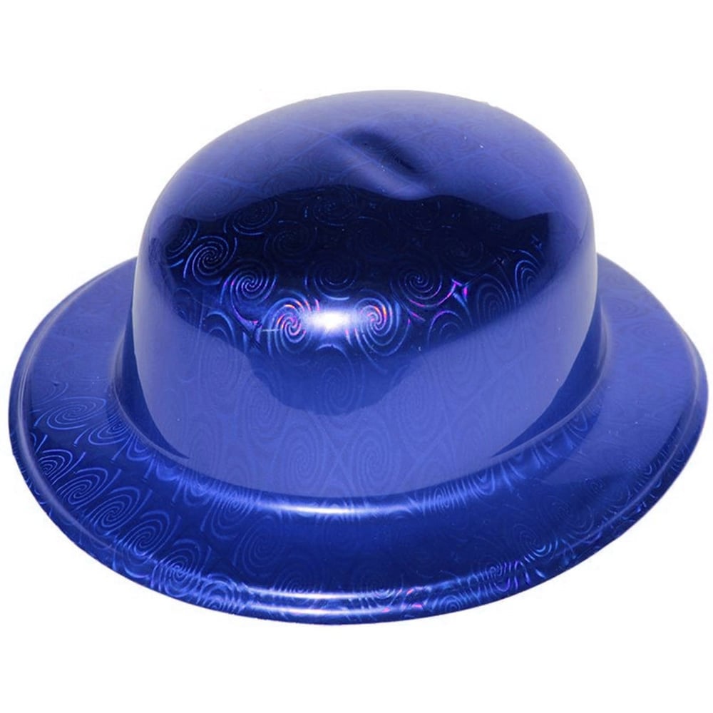 Mey İthalat® Mavi Renk Hologramlı Plastik Yuvarlak Melon 27x24 cm