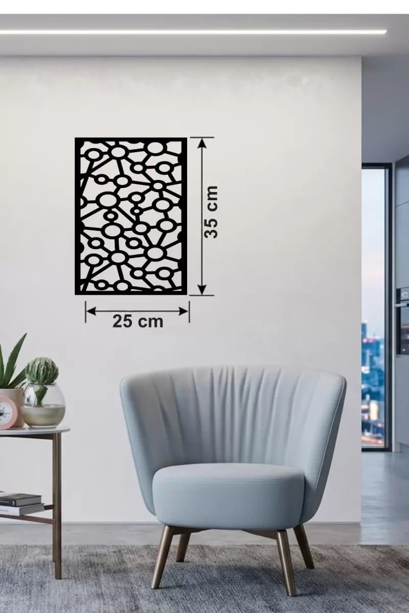 Mey İthalat® Modern Bağlantı Temalı Ahşap Duvar Tablosu - 25x35 cm Lazer Kesim Soyut Pano