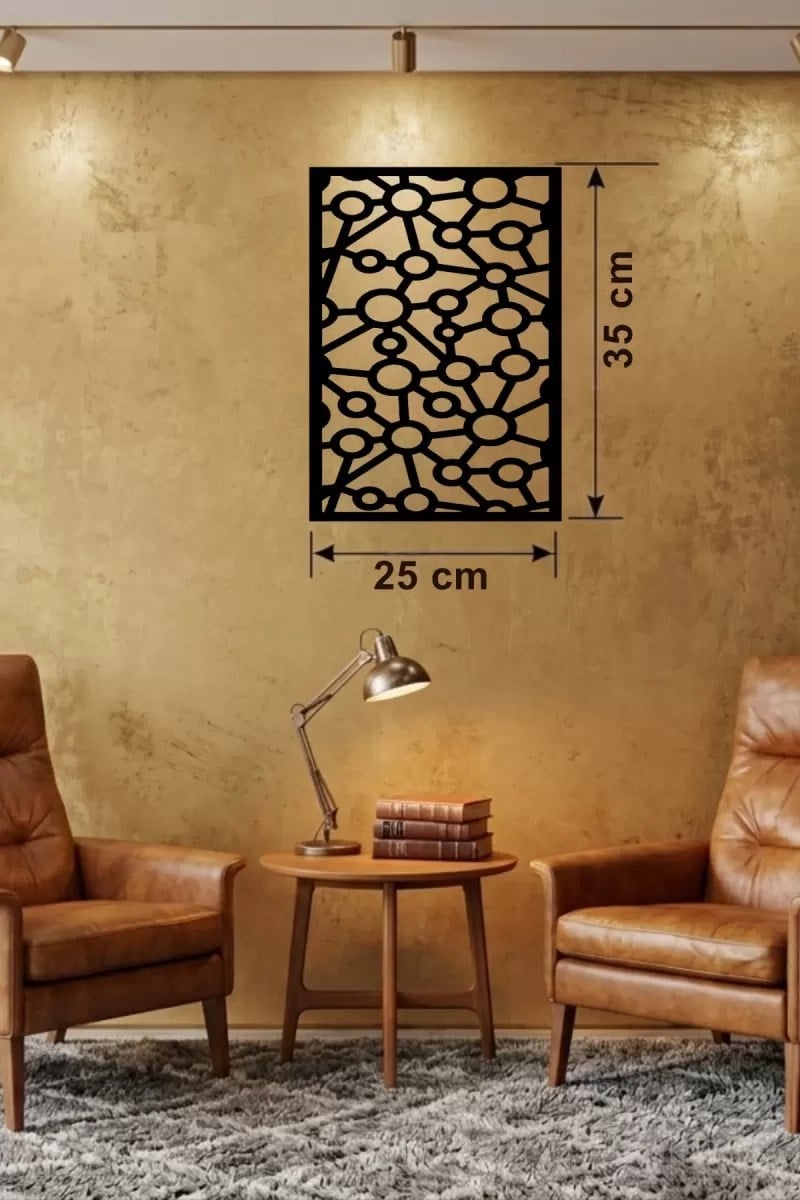 Mey İthalat® Modern Bağlantı Temalı Ahşap Duvar Tablosu - 25x35 cm Lazer Kesim Soyut Pano