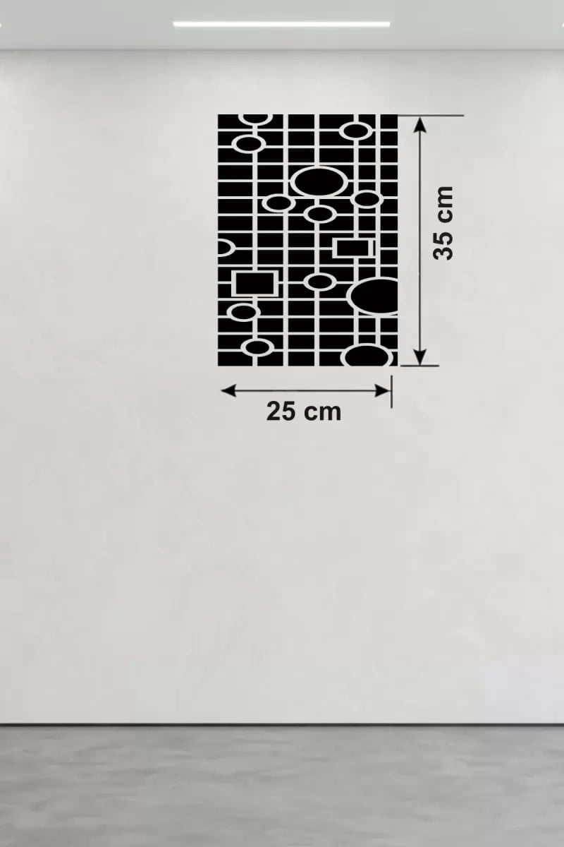 Mey İthalat® Modern Geometrik Desenli Ahşap Duvar Tablosu - 25x35 cm Dekoratif Pano