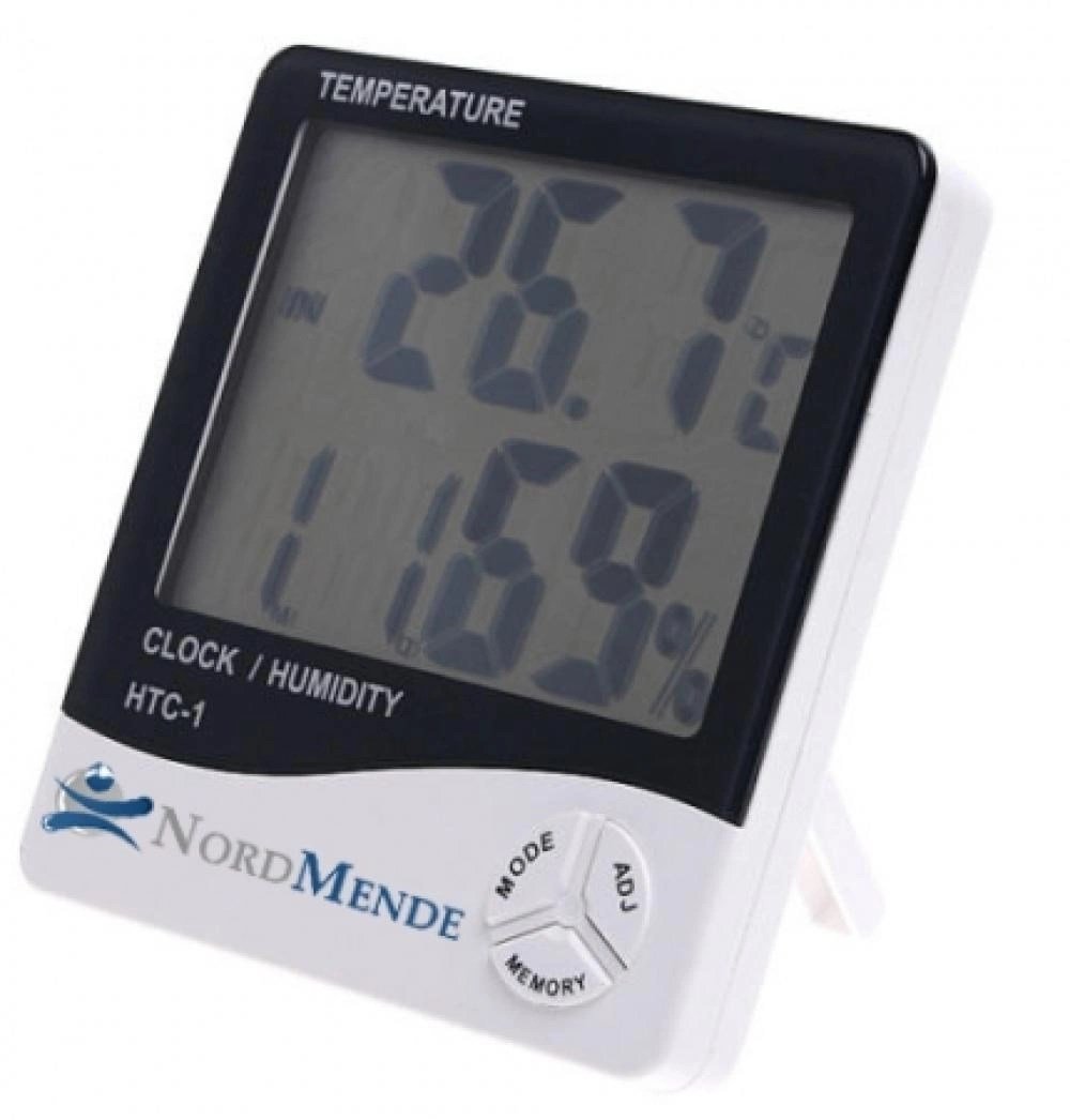 Mey İthalat® Nordmende Dijital Termometre Nem Ölçer Saat Alarm Özellikli LCD Ekran İç Mekan Sıcaklık Göstergesi