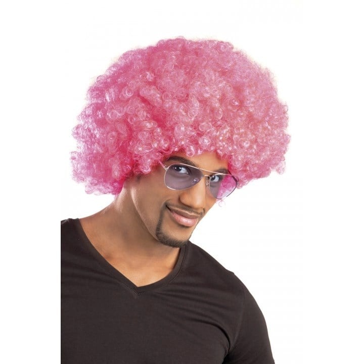 Mey İthalat® Pembe Renk Kıvırcık Afro Bonus Peruk