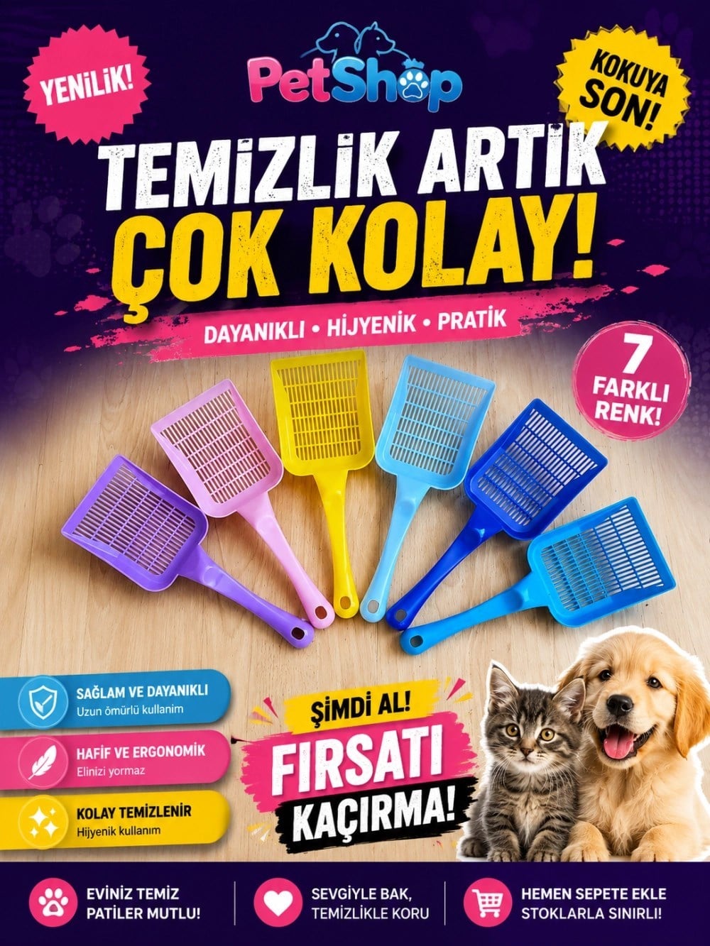 Mey İthalat® Petzoom Kedi Kumu Küreği