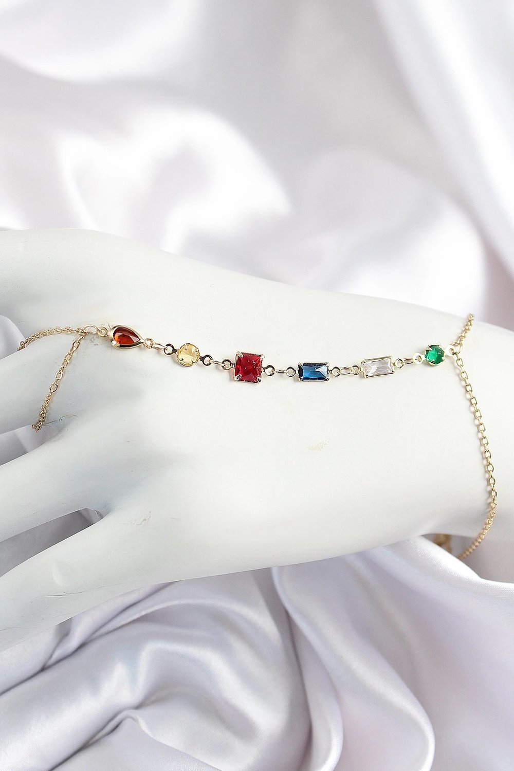 Mey İthalat® Pirinç Renkli Zirkon Taşlı Y Model Gold Renk Kadın Şahmeran