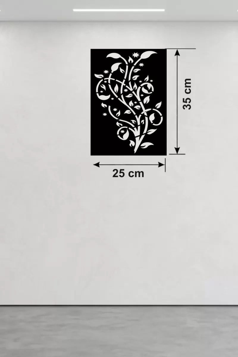 Mey İthalat® Sarmaşık Dalı Tasarım Ahşap Duvar Tablosu - 25x35 cm Lazer Kesim Dekoratif Pano