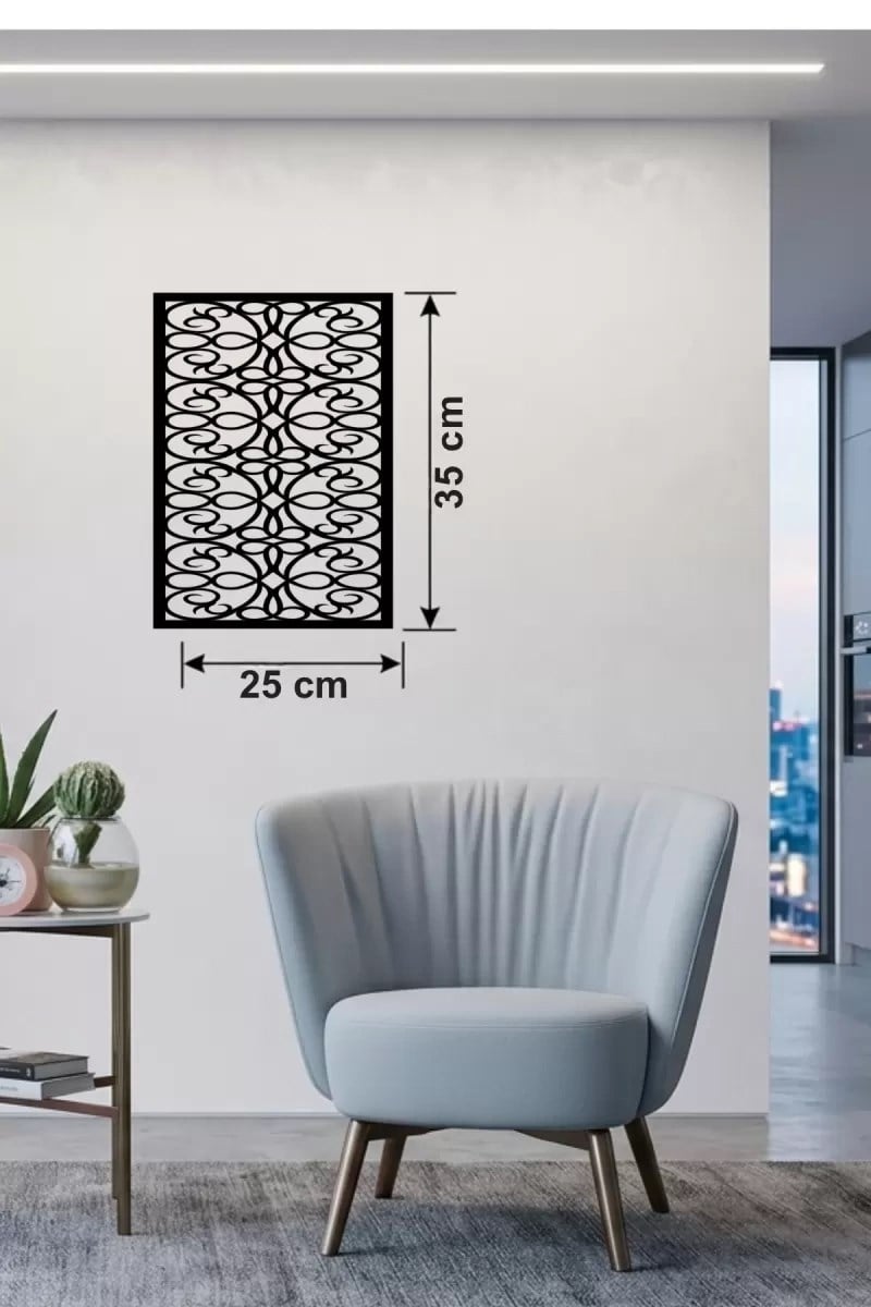 Mey İthalat® Sarmaşık ve Yaprak Motifli Ahşap Duvar Tablosu - 25x35 cm Lazer Kesim Dekoratif Pano